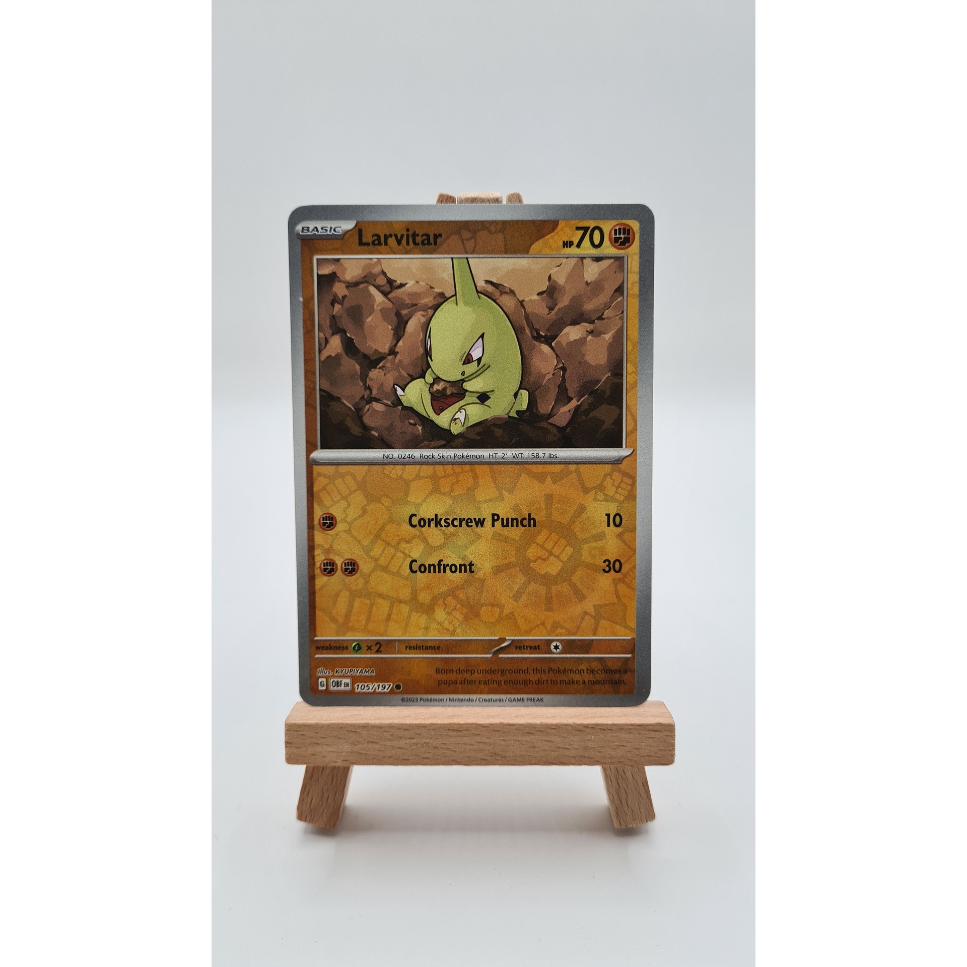 Larvitar (OBF 105) Reverse Holo