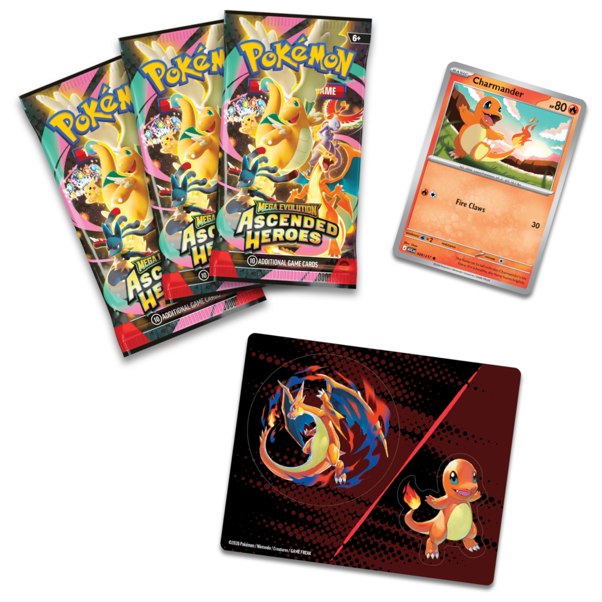 Pokémon TCG: Mega Evolution - Ascended Heroes - Tech Sticker Collection - Charmander/Mega Charizard Y - obrazek 3